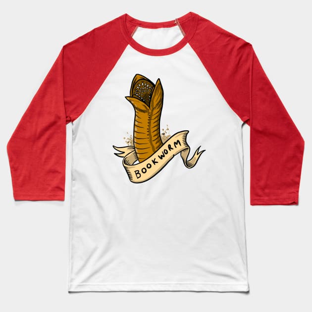 BOOKWORM Baseball T-Shirt by Brownlazer